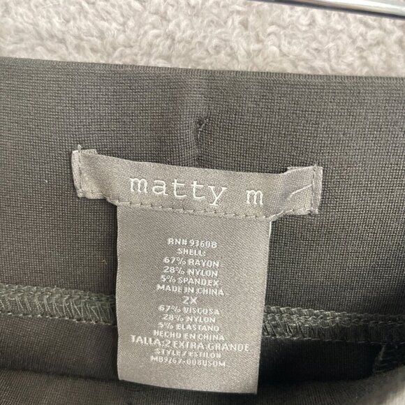 NEW Matty M Women's Plus Size 2X Olive Green Stretch Straight Pants - Picture 6 of 8